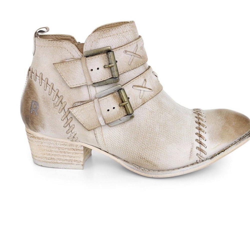 NWT Roan | BedStu Dune - Bone White Braided Buckle Ankle Booties